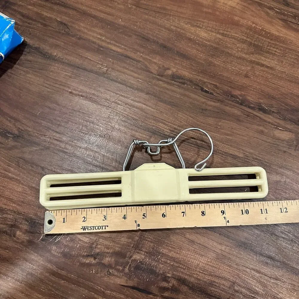Vintage Tamor Hanger Plastic Ivory Yellow Clip Type Pants Skirt